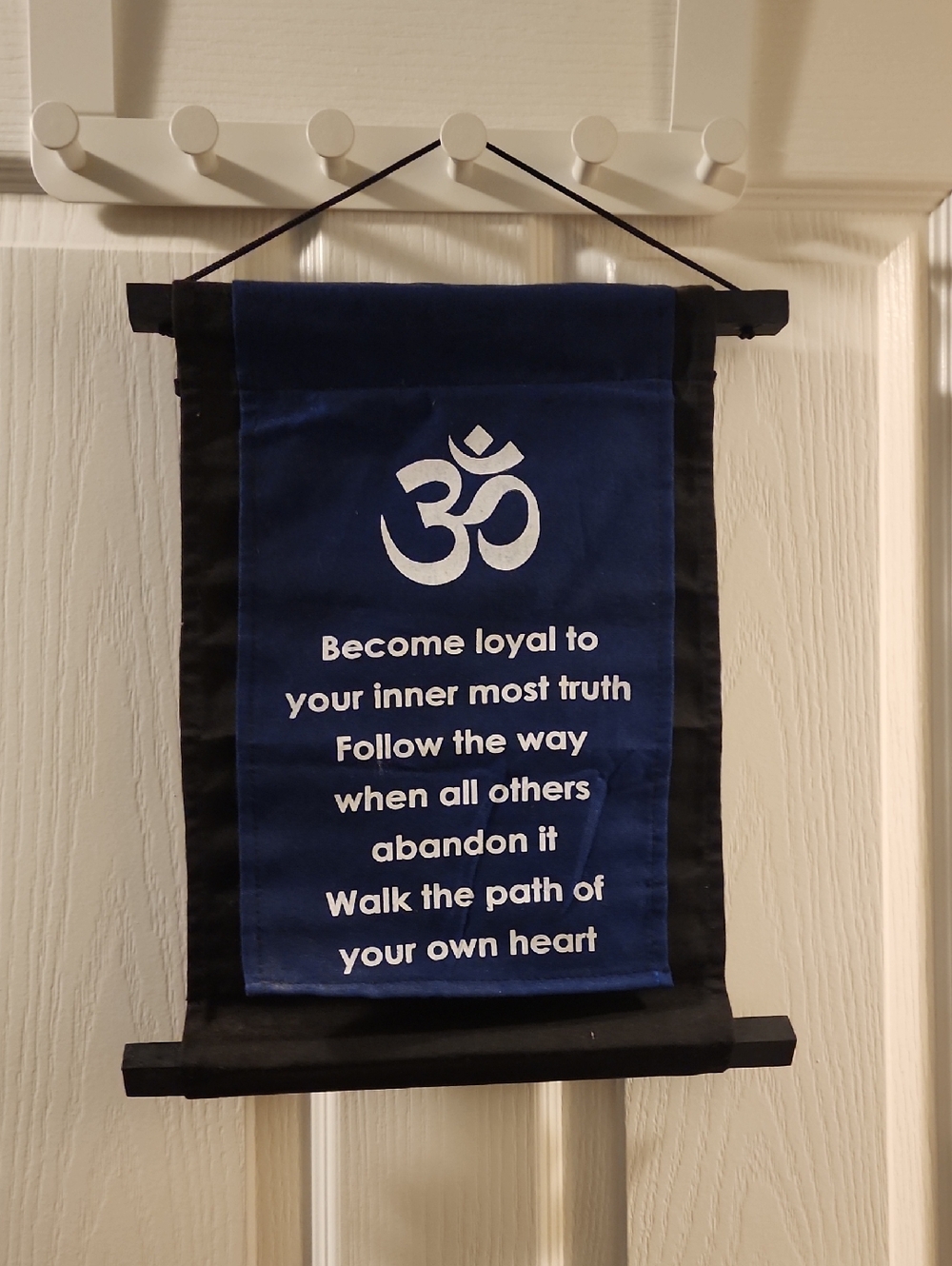 Om Wall Hanging Banner - Blue and Black Inspirational Wall Decor